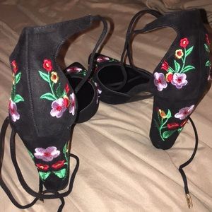 embroidered heels